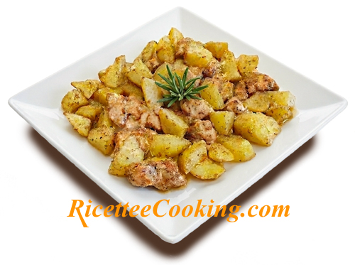Bocconcini di pollo e patate croccanti al forno