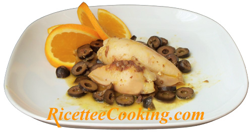 Calamari ripieni alla ricotta in salsa d'arancia