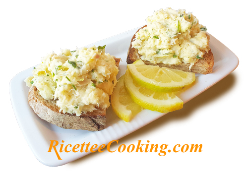 Crostini con baccalà mantecato