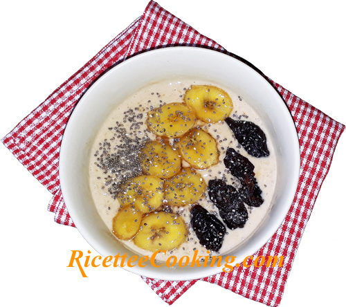 Porridge con banana caramellata