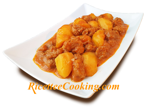 Spezzatino di soia con patate in umido