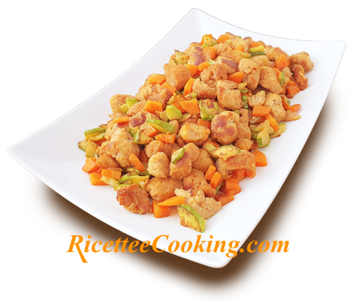 Bocconcini di soia saltati con verdure