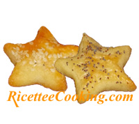 Stelline di pasta sfoglia ai semi di sesamo e di papavero
