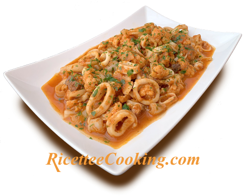 Calamari e cavolfiori in umido